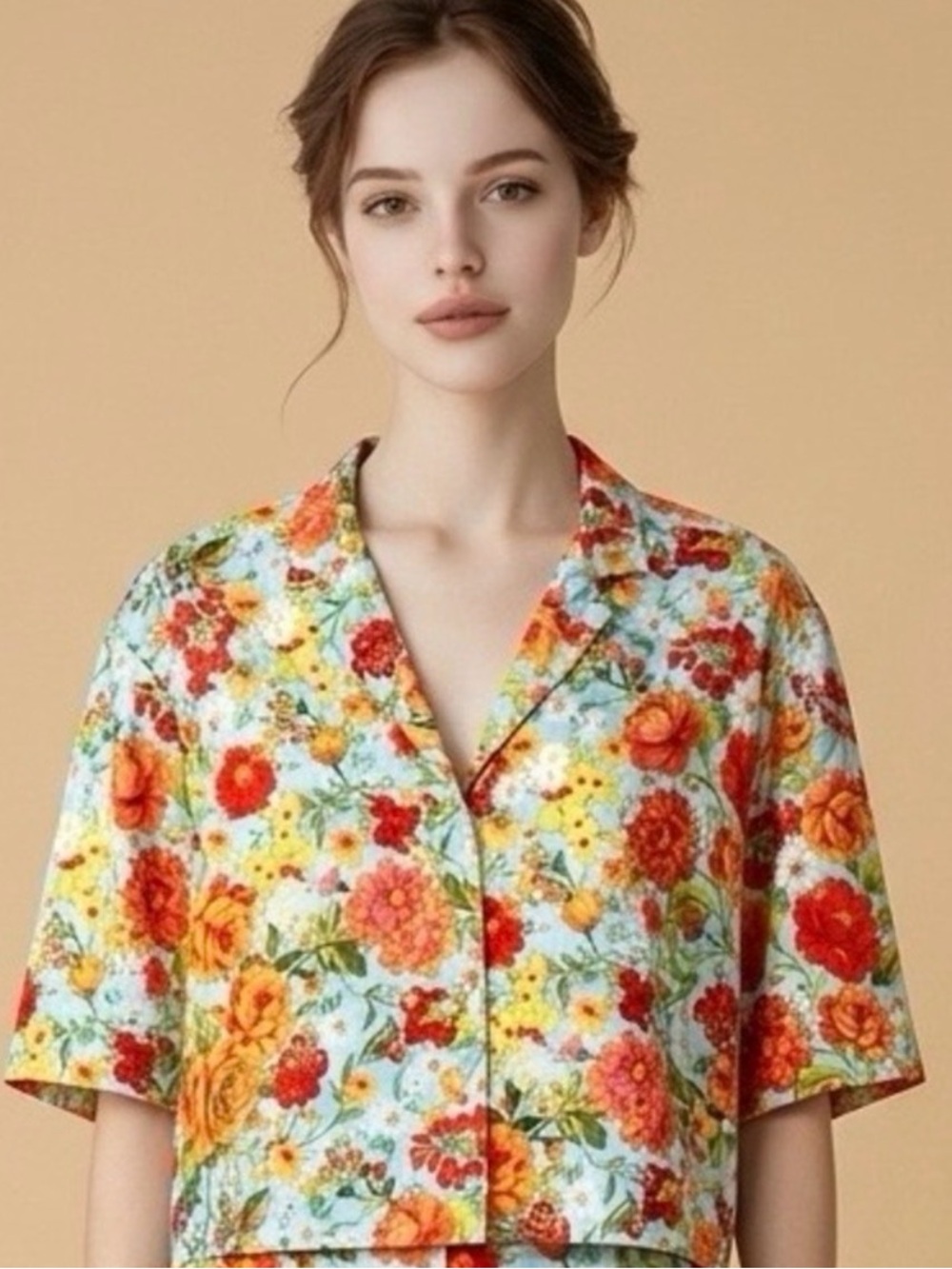 ZARA Flowy Floral Print Top Size Small NWT
